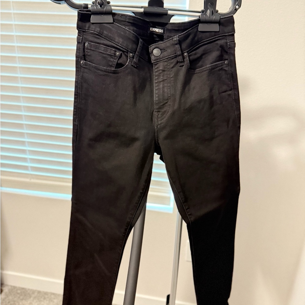 Express Men's Dark Charcoal Skinny Jeans